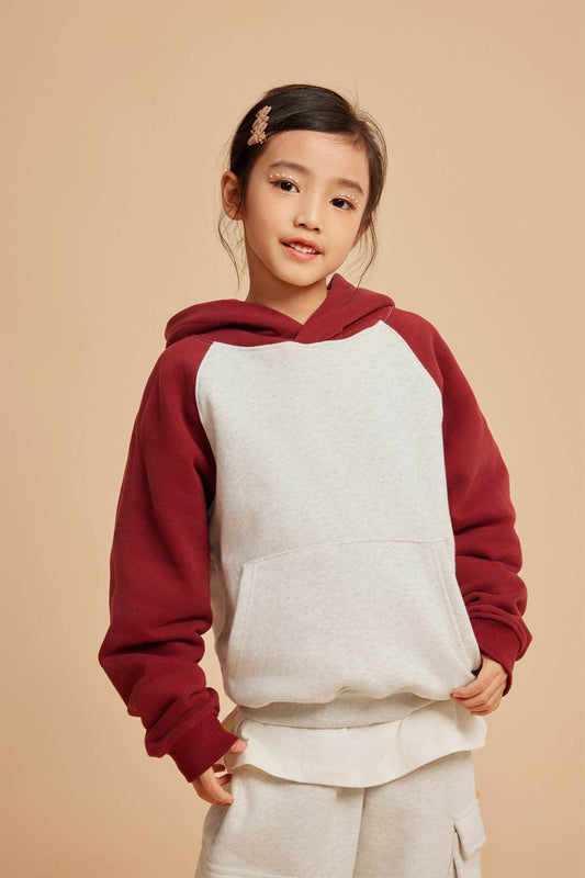 waynew 365G Color Block Cotton Kids Hoodie