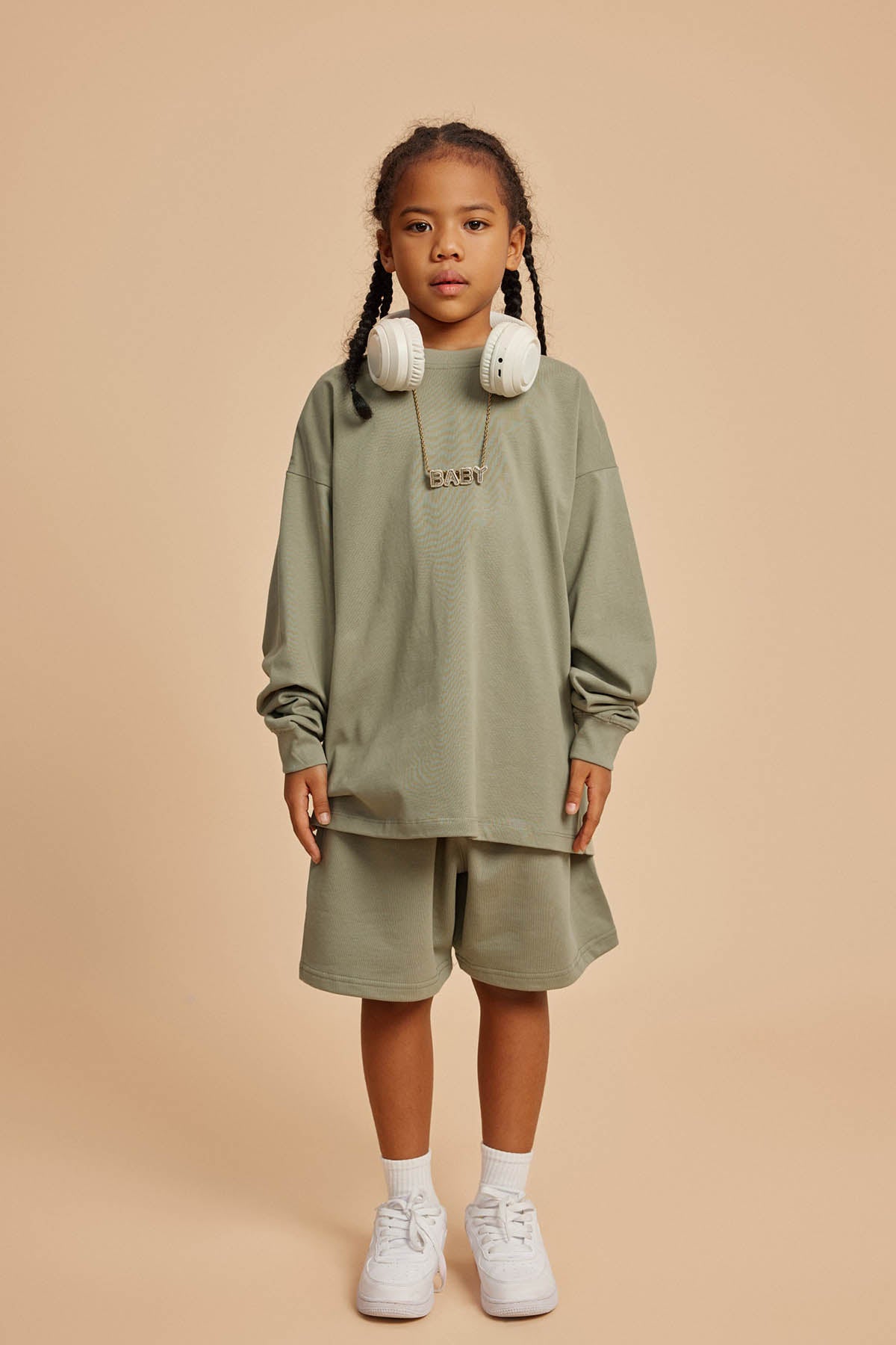 Waynew  Kids 305g Heavyweight Cotton Long-Sleeved T-Shirt