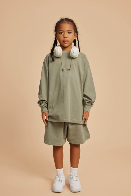 Waynew  Kids 305g Heavyweight Cotton Long-Sleeved T-Shirt