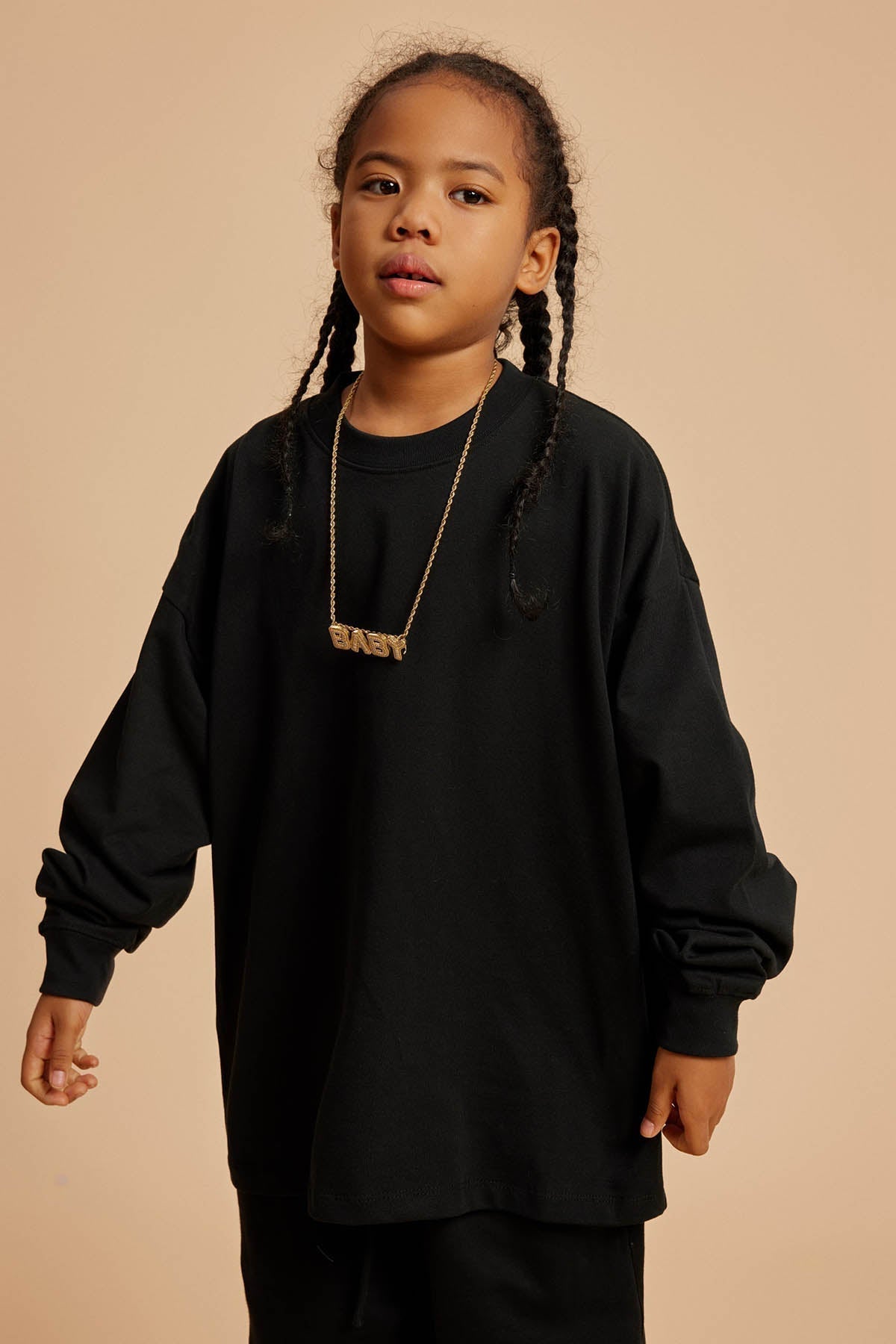 Waynew  Kids 305g Heavyweight Cotton Long-Sleeved T-Shirt