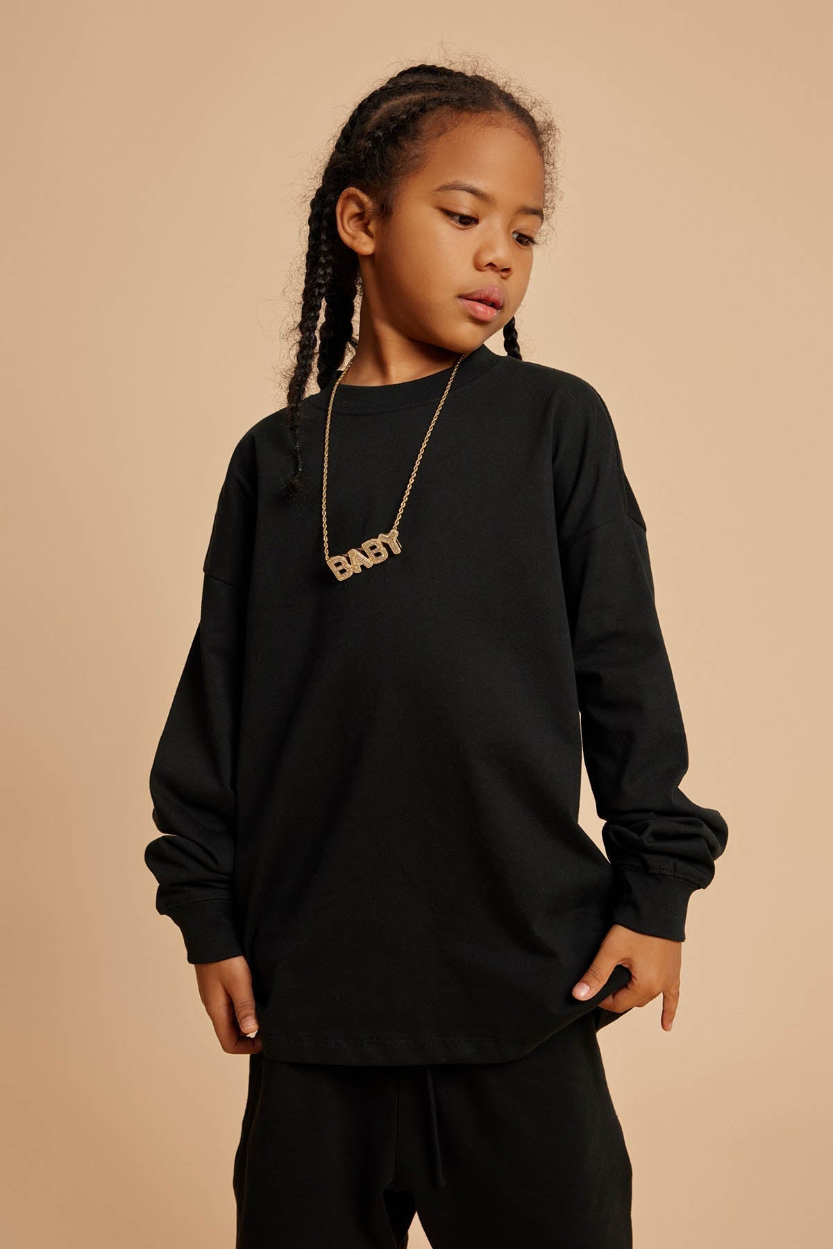 Waynew  Kids 305g Heavyweight Cotton Long-Sleeved T-Shirt