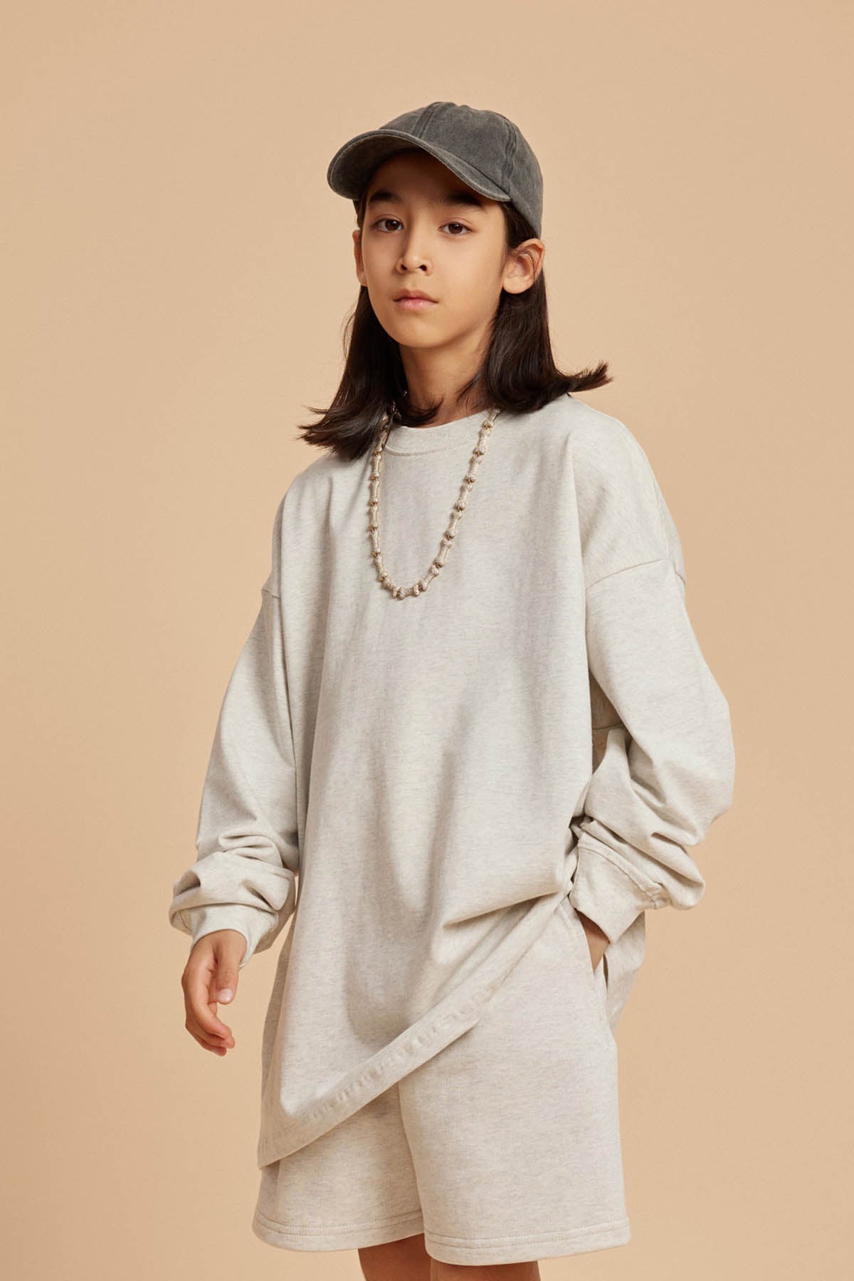 Waynew  Kids 305g Heavyweight Cotton Long-Sleeved T-Shirt
