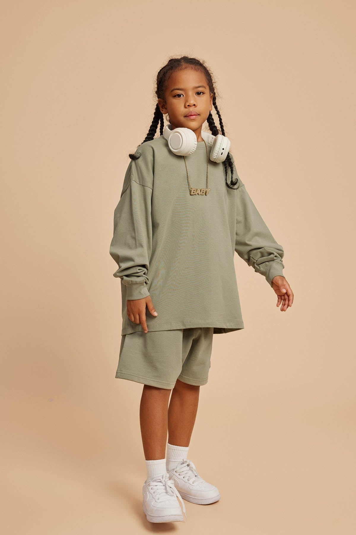 Waynew  Kids 305g Heavyweight Cotton Long-Sleeved T-Shirt