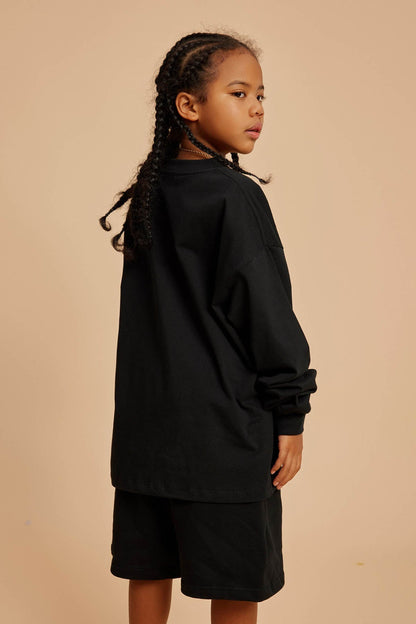 Waynew  Kids 305g Heavyweight Cotton Long-Sleeved T-Shirt