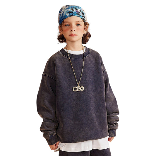 Waynew 355G Heavyweight Fleece Crew Neck Kids Sweatshirt