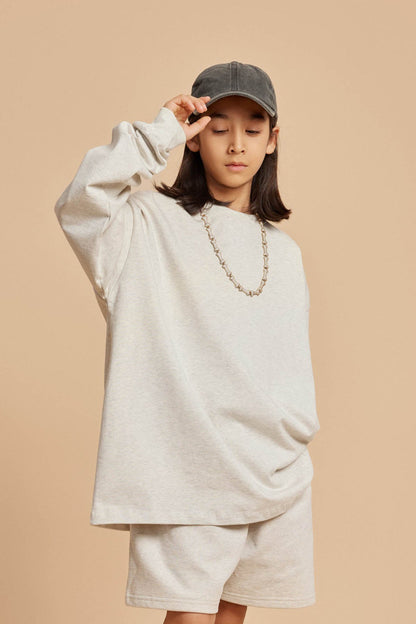 Waynew  Kids 305g Heavyweight Cotton Long-Sleeved T-Shirt