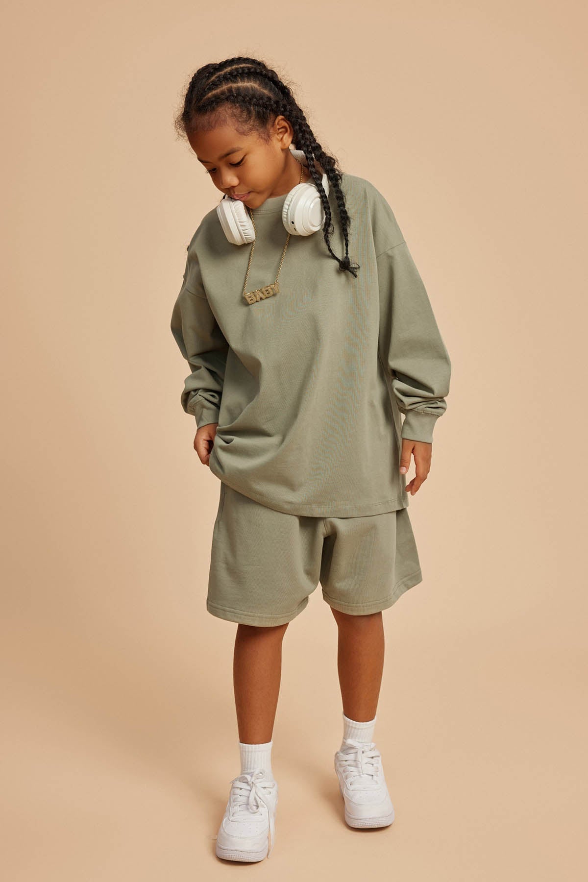 Waynew  Kids 305g Heavyweight Cotton Long-Sleeved T-Shirt