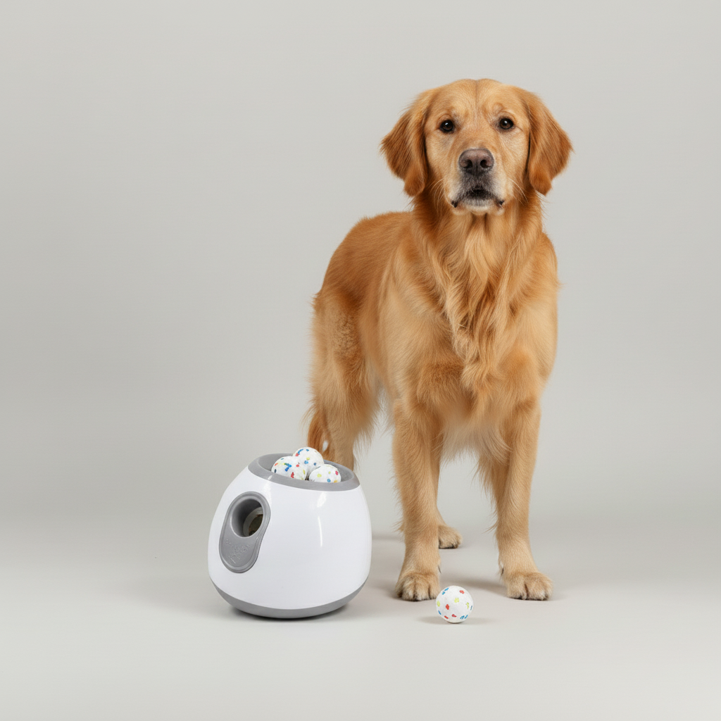 Waynew Smart Automatic Dog Ball Launcher - Interactive Heavy-Duty Pet Toy with Adjustable Distance Settings