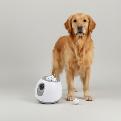 Waynew Smart Automatic Dog Ball Launcher - Interactive Heavy-Duty Pet Toy with Adjustable Distance Settings