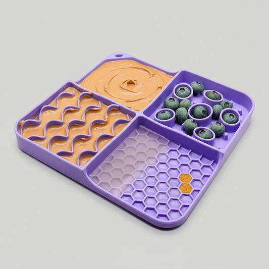 Waynew Anti-Slip Silicone Lick Mat for Dogs & Cats - Food-Grade Slow Feeder and Boredom Buster with Strong Suction Base