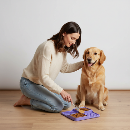 Waynew Anti-Slip Silicone Lick Mat for Dogs & Cats - Food-Grade Slow Feeder and Boredom Buster with Strong Suction Base