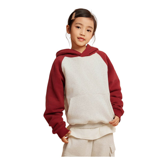 waynew 365G Color Block Cotton Kids Hoodie