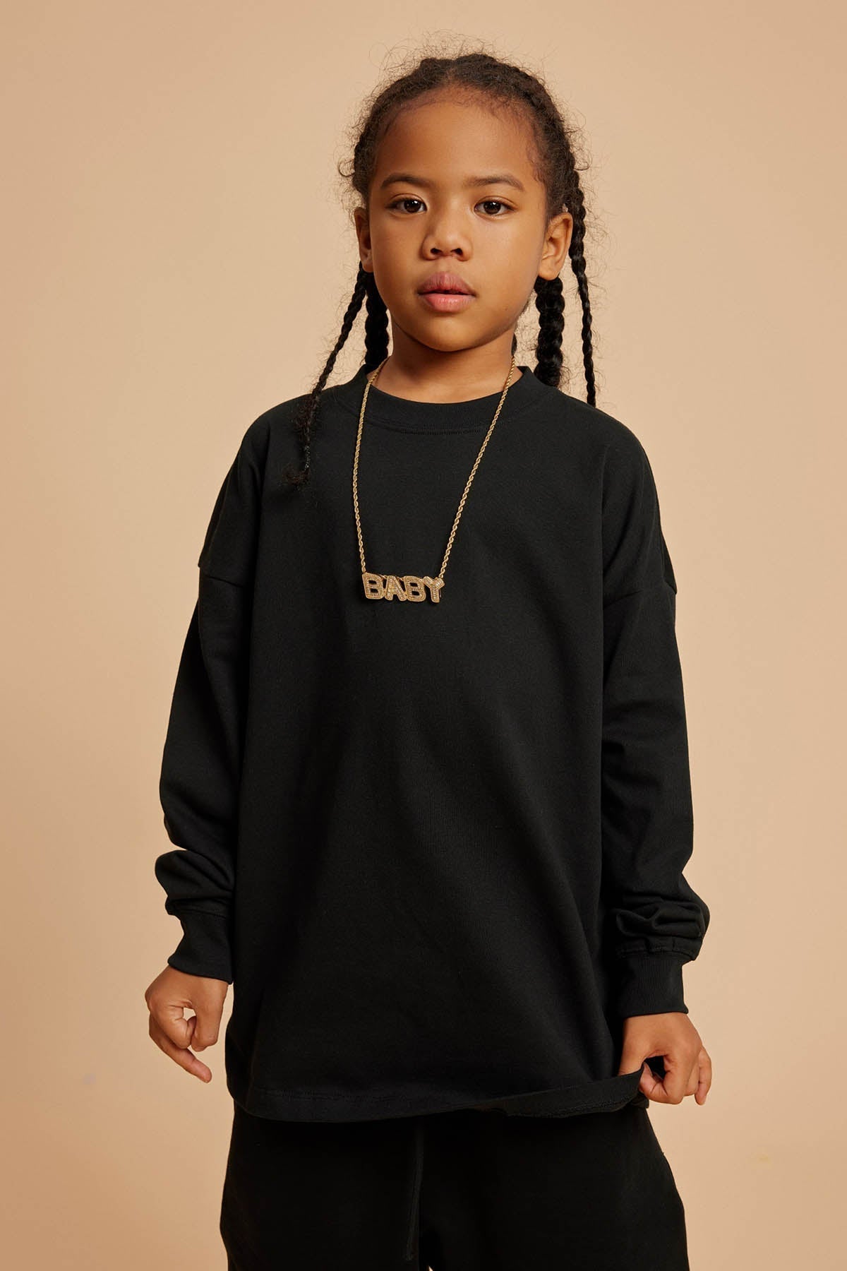 Waynew  Kids 305g Heavyweight Cotton Long-Sleeved T-Shirt