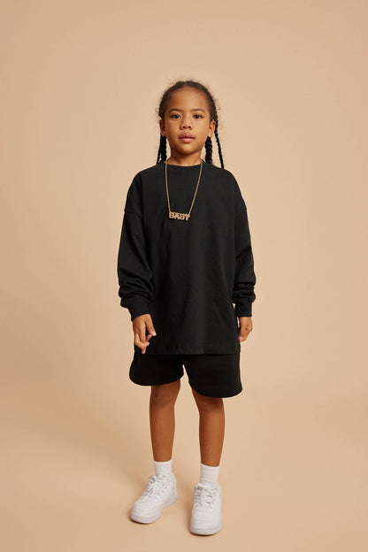 Waynew  Kids 305g Heavyweight Cotton Long-Sleeved T-Shirt