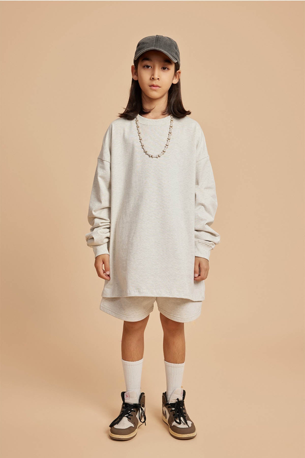 Waynew  Kids 305g Heavyweight Cotton Long-Sleeved T-Shirt